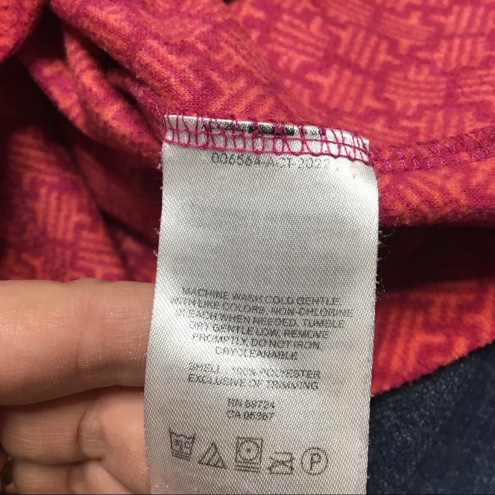 COLUMBIA Pink Purple Patterned Fleece Pullover - Picture 4 of 6